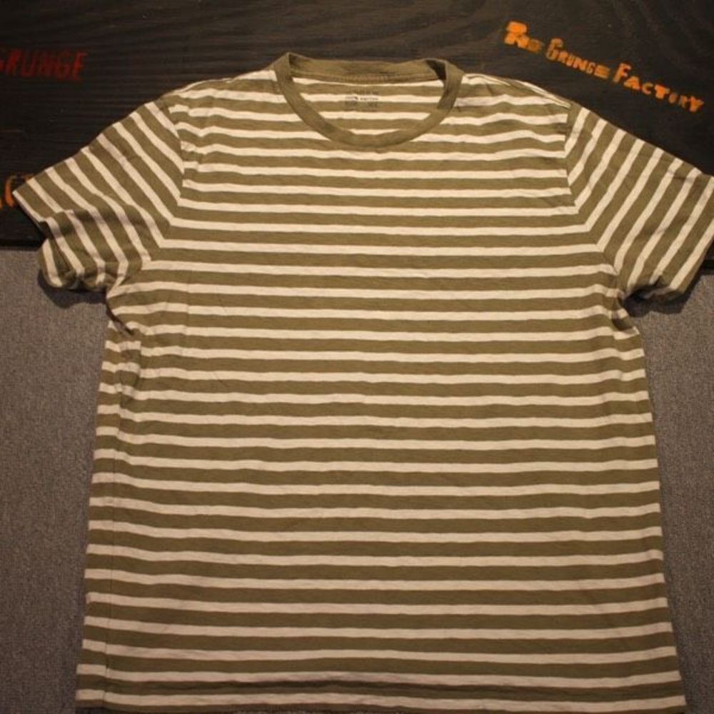 J.Crew Olive/White Striped T-Shirt - Size XL